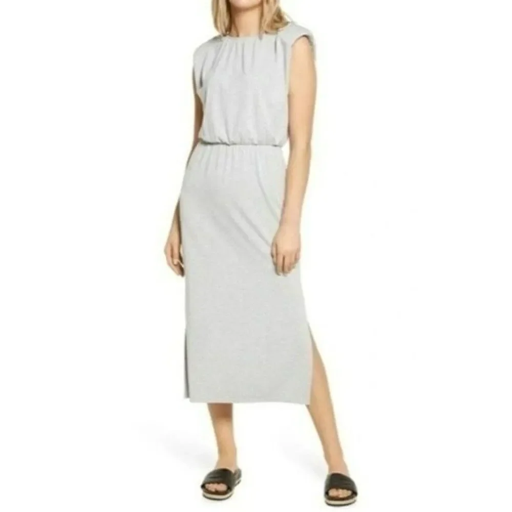 Wayf Luisa Gray Jersey MIDI Dress size 8 NWT